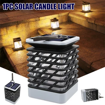 

Newest LED Solar Lamp Flickering Smokeless Flameless Candle Waterproof Flame Lamp Flickering Garden Light Hanging Solar Lantern