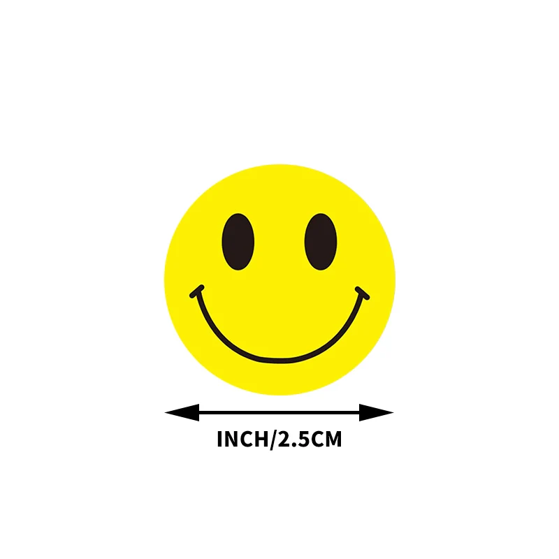 100 Pcs Roll Smiley Face Sticker for Kids Reward Sticker Yellow Dots Labels Happy Smile Face 2