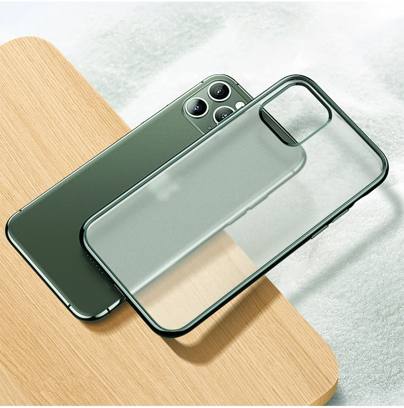 Матовый Прозрачный чехол для телефона iPhone 11 Pro Max чехол s для iPhone 6 6S 7 8 Plus X XS XR мягкий карамельный цвет чехол Fundas - Цвет: Green