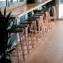 Скандинавский Ресторан Бар Железный деревянный барный стул минималистский кафе чай магазин высокий барный стул