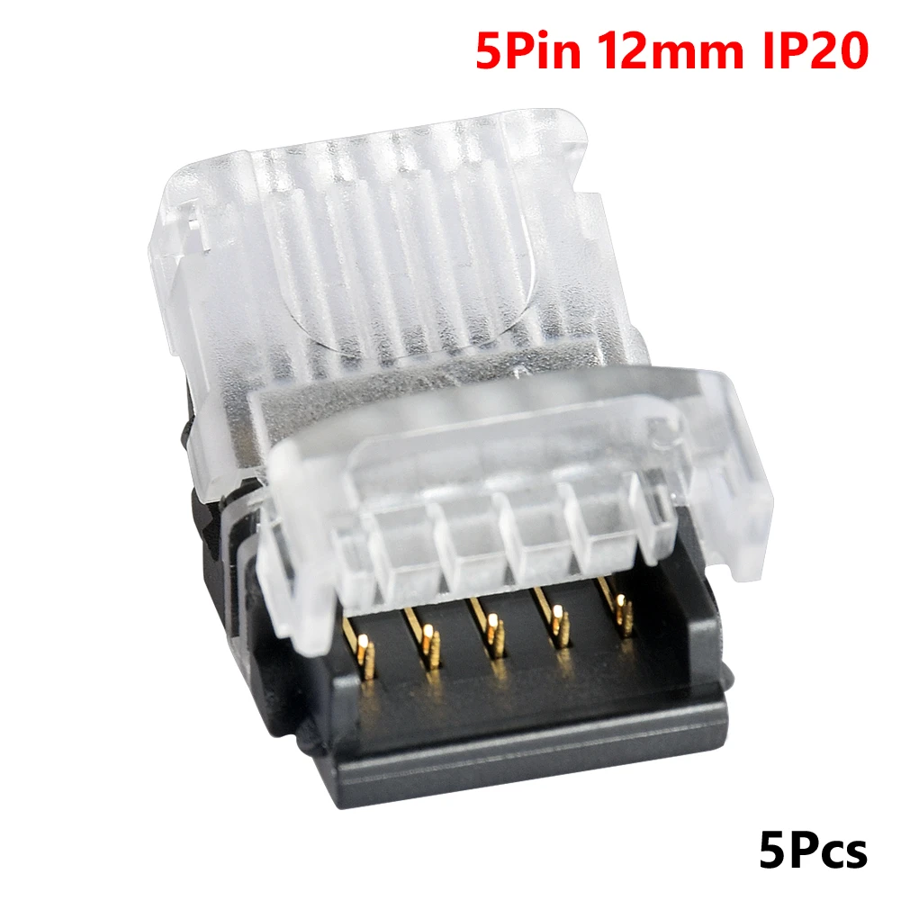 5 шт./лот 2pin 3pin 4pin 5pin светодиодные ленты Разъем для 3528 5050 светодиодные ленты для удлинитель провода быстрое подключение использовать терминалы - Цвет: 5 Pin 12mm For IP20