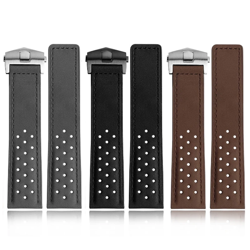 Cinturino Per Orologio In Vera Pelle Di Vitello Da 22Mm Adatto Per Tag Heuer Aquaracer Carrera Cinturino Cinturino Monaco Bracciale Aquaracer