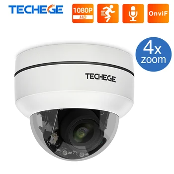 

Techege 2MP H.265 PoE PTZ IP Camera Mini Dome Pan ONVIF CCTV Security Camera 4X Zoom Motorized Lens IR 40M P2P IP Camera