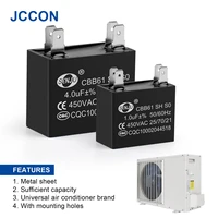 Condensateur de démarrage de ventilateur externe de climatiseur CBB61, 2 pièces, condensateur de fonctionnement de moteur 450V 1UF 1.2UF 1.5UF 2UF 2.5UF 3UF 3.5UF 4UF 4.5UF 2