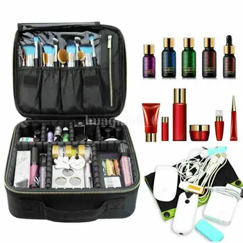 

Faroot High Quality Portable Big Capacity Storage Bag Professional Make Up Vanity Case Cosmetic Nail Tech Seauty Organizer