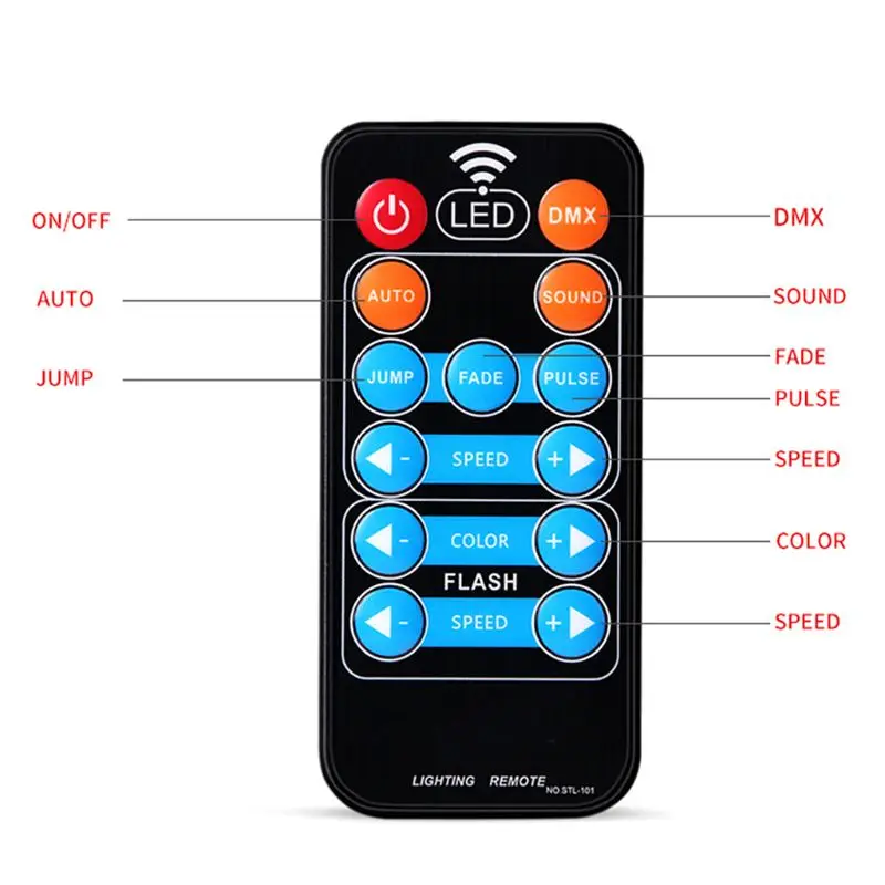 90-240 в 30 Вт светодиодный сценический светильник RGB УФ-цветной Радиочастотный пульт дистанционного управления, светодиодный голосовой