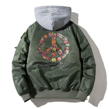 

Ma1 Bomber Jacket Men Army Pilot Jackets Thick Youth Punk Hip Hop Baseball Coat Male Fashion Casual Streetwear