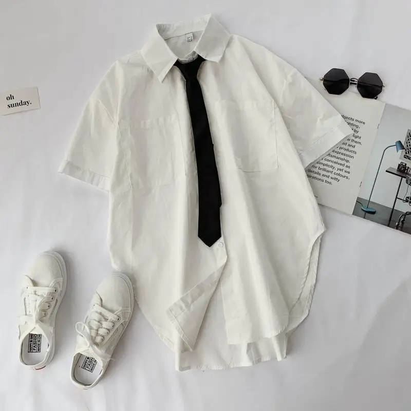 

2019 new fashion women's blouse Shirt female long loose short-sleeved shirt