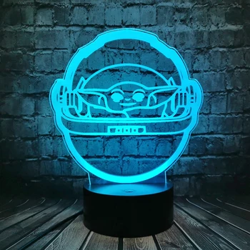 

Star Wars Decor Light 7 Color 3D Optical Yoda Logo Cartoon LED Night Light For KID Home Mood Table Lamp Holiday toy For Teens