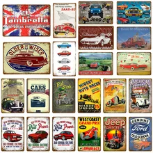 Американский Классический автобус, автомобиль, грузовик винтажные металлические знаки домашний декор Паб Бар Клуб гараж декоративная тарелка металлическая живопись плакат