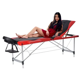 

3 Fold Aluminium Alloy Massage Table Facial SPA Bed Professional Adjustable SPA Therapy Beauty Salon Massage Table Furniture