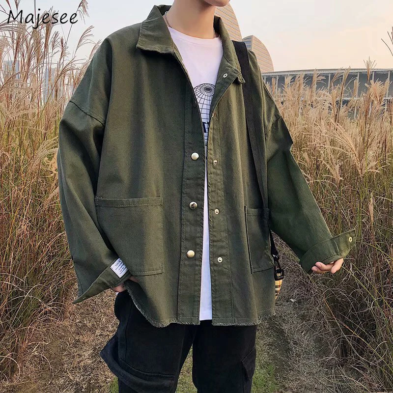 Men Jackets Solid Big Pockets Loose Students Japanese Style All-match Trendy Ulzzang Retro Streetwear Mens Outwear Spring Chic Men Jackets Solid Big Pockets Loose Students Japanese Style All-match Trendy Ulzzang Retro Streetwear Mens Outwear Spring Chic