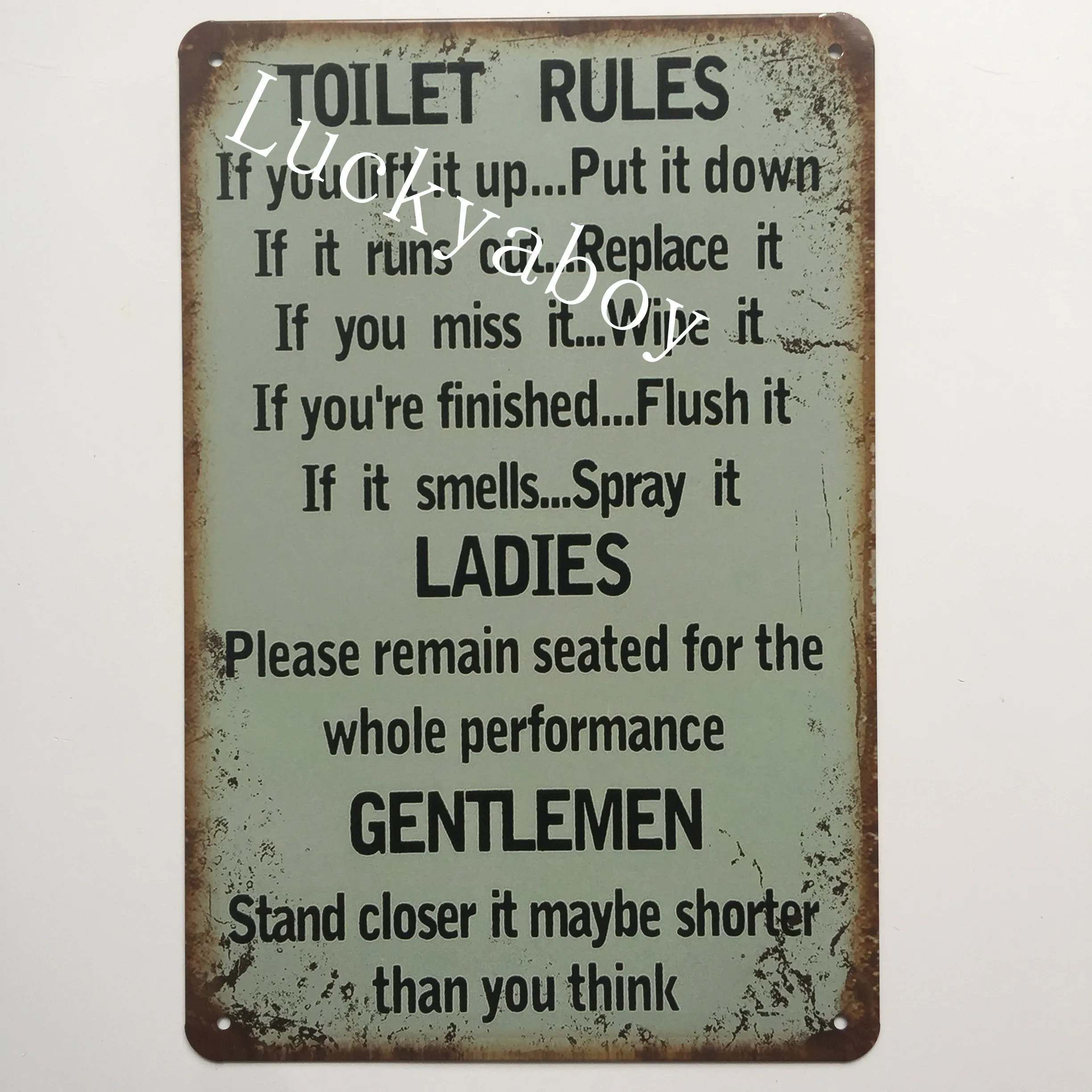 [Luckyaboy] Kitchen Bathroom Toilet Bar Man Cave rules Life Mom Cave Vintage Metal Retro Tin Sign Bar Cafe Garage Home Decor
