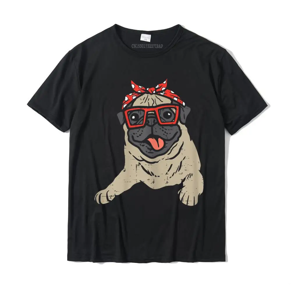 Printed Print Crewneck T Shirts Mother Day Tops T Shirt Short Sleeve for Men Faddish All Cotton Normal Top T-shirts Pug Polka Dots Bandana Pet Dog Lover Owner Girls Women Gift T-Shirt__27203 black