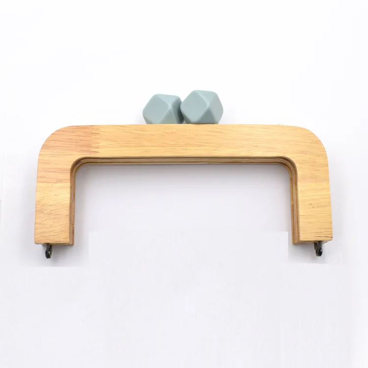 Purse-Frame Screws Wood-Bag Clasp Handle Solid-Wood 20cm with Candy Resin Big-Ball Material