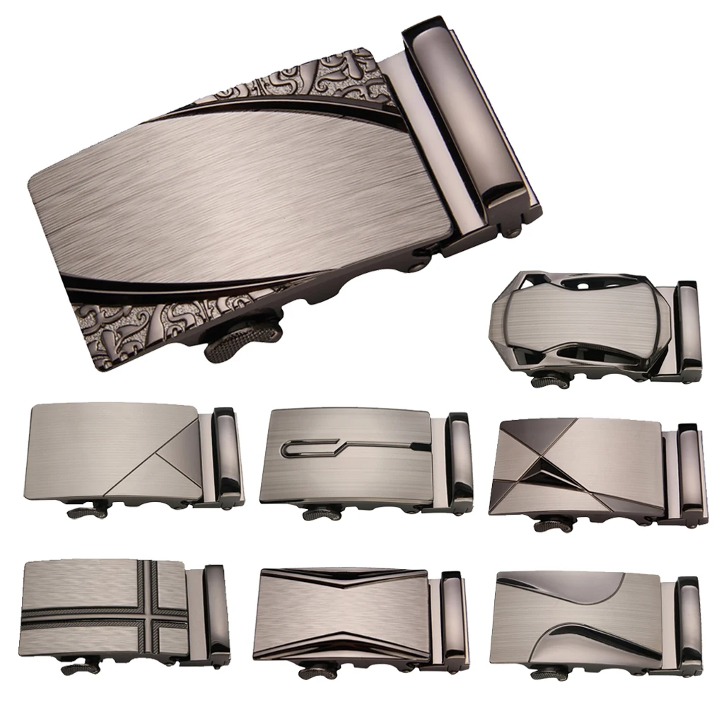 Business Men's Automatic Slide Belt Buckle Replacement Metal Ratchet Belt Buckle Fits 35 mm/1.38 inch wide belts