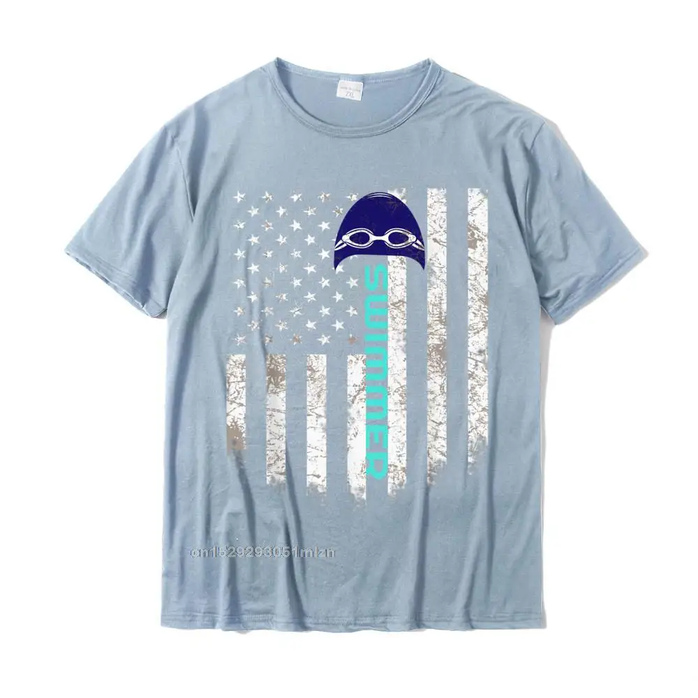 Cool Top T-shirts Graphic O Neck cosie Pure Cotton Man Tops T Shirt Printed Short Sleeve Tee Shirts Free Shipping Swimmer T Shirt Funny Swim Sports Swimming USA Flag Tee T-Shirt__3972 light