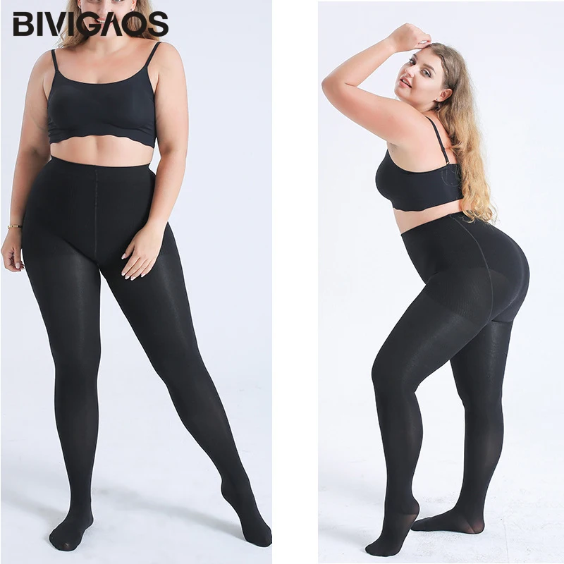 BIVIGAOS Новые Большие размеры женские толстые женские колготки с высокой талией высокие эластичные большого размера сексуальные колготки женские нейлоновые чулки Трусики толстяк Женская одежда