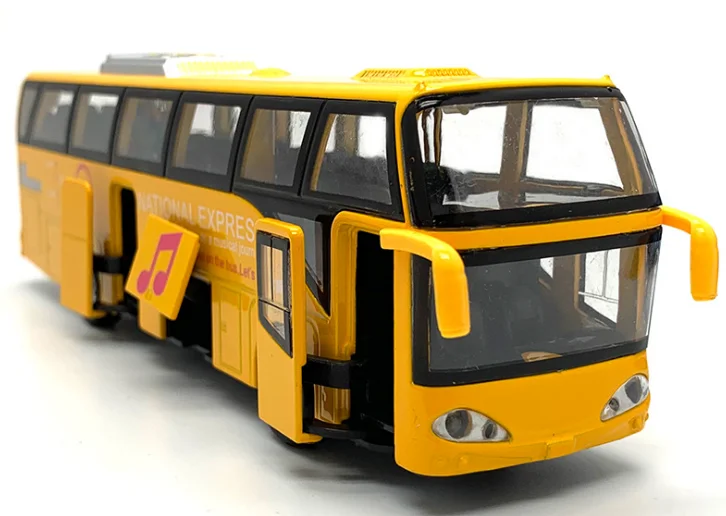 Высокая имитация 1:32 Сплав городской автобус модель автомобиля Металл diecasts игрушечные транспортные средства оттягивающийся мигающий музыкальный для детей игрушка - Цвет: Цвет: желтый