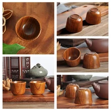 Китайский стиль, уникальная чайная чашка, бытовая натуральная деревянная чашка для чайной церемонии, посуда для напитков