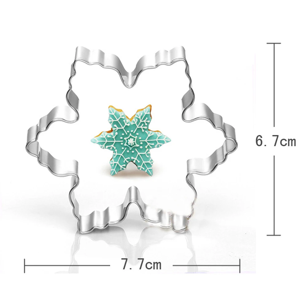 Snowflakes Cookies Cutter Stainless Steel Biscuit Cake Mold Fondant Baking Tools