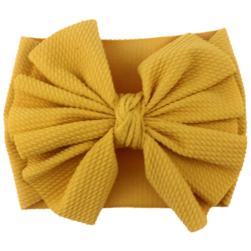 Baby Hairband Headwrap Large Bow Elastic Baby Headband Baby Girl Headbands Bandeau Bebe Fille Baby Turban Baby Hair Accessories - Цвет: 3 ginger