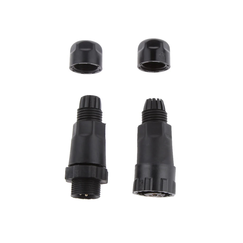 Black 3 Pins Power Industrial Wiring Connectors Socket Socket Waterproof IP68
