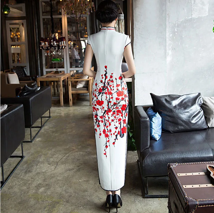 Sheng Coco 4XL Белый Красный сливовый длинный Qipao платья женские вечерние Ципао для банкета платье красивые длинные Qipao Китайская одежда