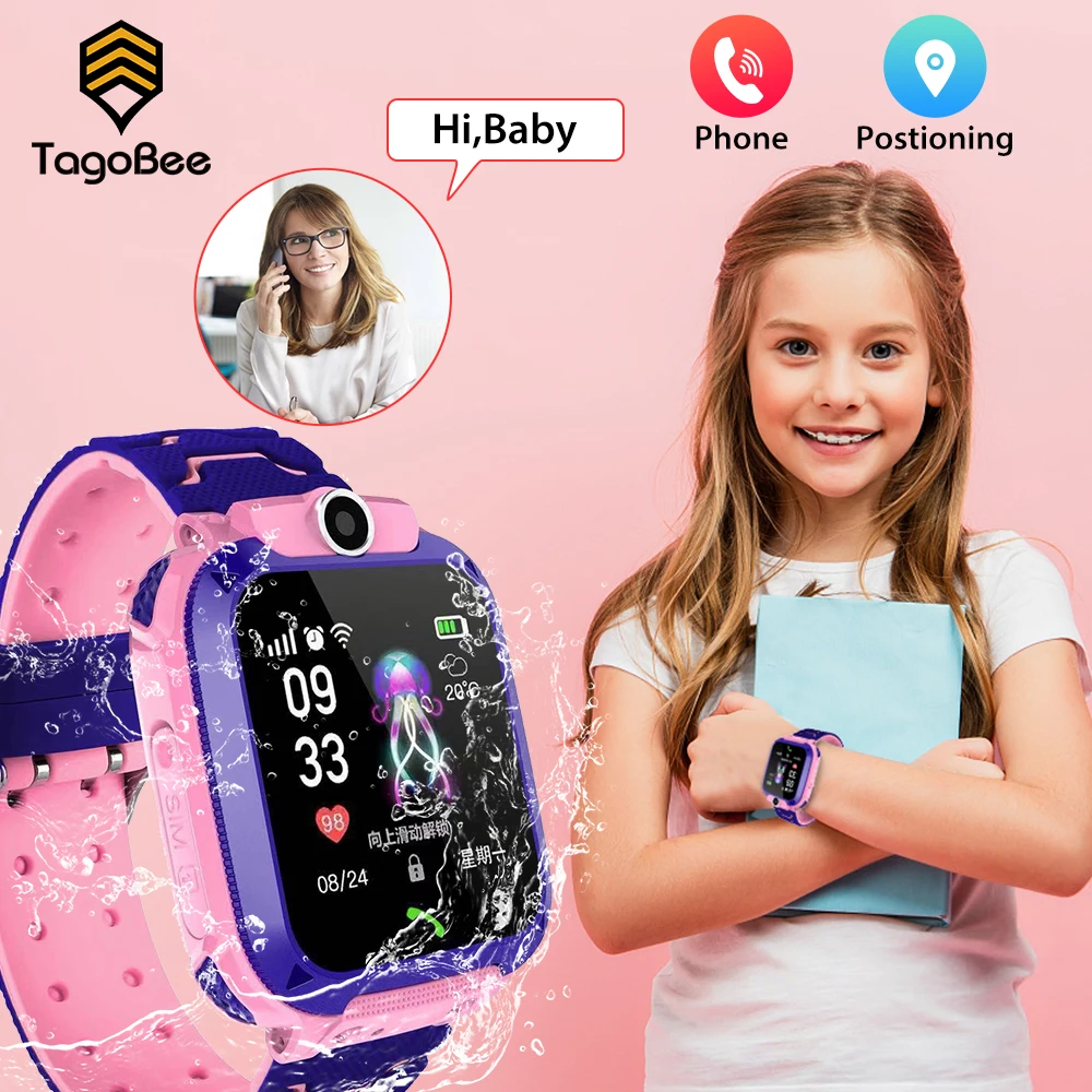 Smart Kids Watch Positoning 2G Sim Card SOS Phone SmartWatch Q12 IP67 Waterproof Clock Children's Smart Watch for IOS Android