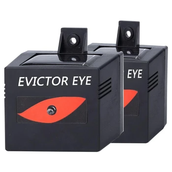 

2PCS Solar Repeller Evictor Eye Waterproof Design Solar Powered Animal Repeller for Deterrent Coyotes,Raccoon, Skunks, Animals