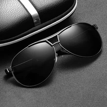 Классические солнцезащитные очки пилота, мужские поляризованные солнцезащитные очки для вождения, высокое качество, TAC Polaroid линзы, металлическая оправа, мужские очки