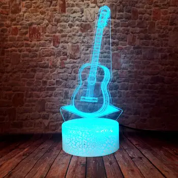 

Funny 3D Illusion LED Desk Nightlight Colorful Changing Sleeping Light Guitar Musical Model Toys gift
