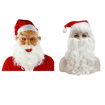 

Christmas Masquerade Santa Claus Mask Party Cosplay Wig Beard Full face Mask Christmas DecorationA1