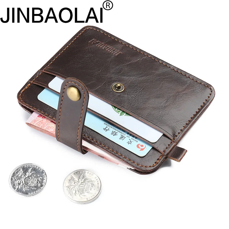 

JINBAOLAI Men's Wallet PU Fashion Card Bag Coin Purse Retro Bag Type Credit Card Bag Small Wallet