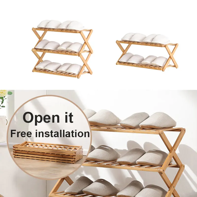 

2/3 Tier Foldable Shoe Rack Plant Stand Shelf Storage Organizer FAS