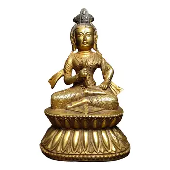 

LaoJunLu Old Tibetan Gilt Bronze Gilt Statue Imitation antique bronze masterpiece collection of solitary Chinese traditional