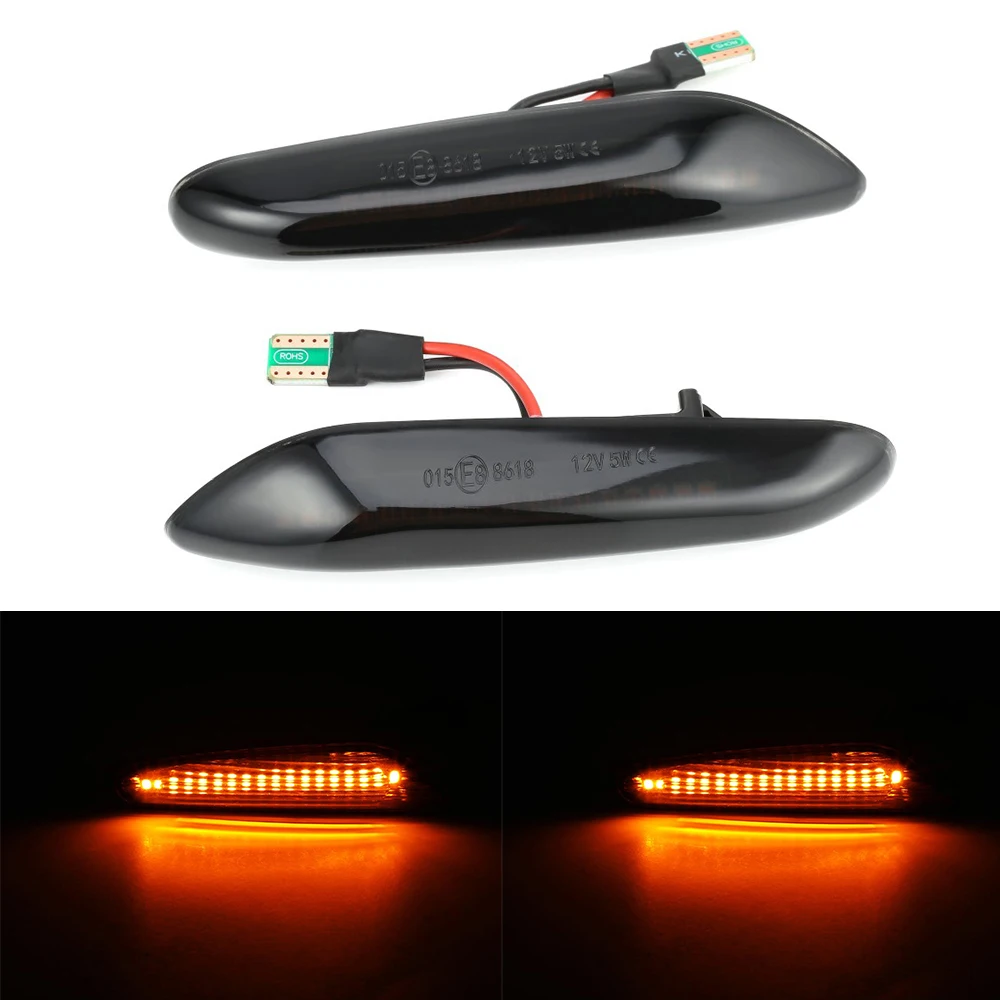 

2pcs Side Marker LED Water Flow Turn Signal Light Lamp For BMW E36 E46 E60/E61 E81 E82 E90/E91 E92/E93 Side Light lamp
