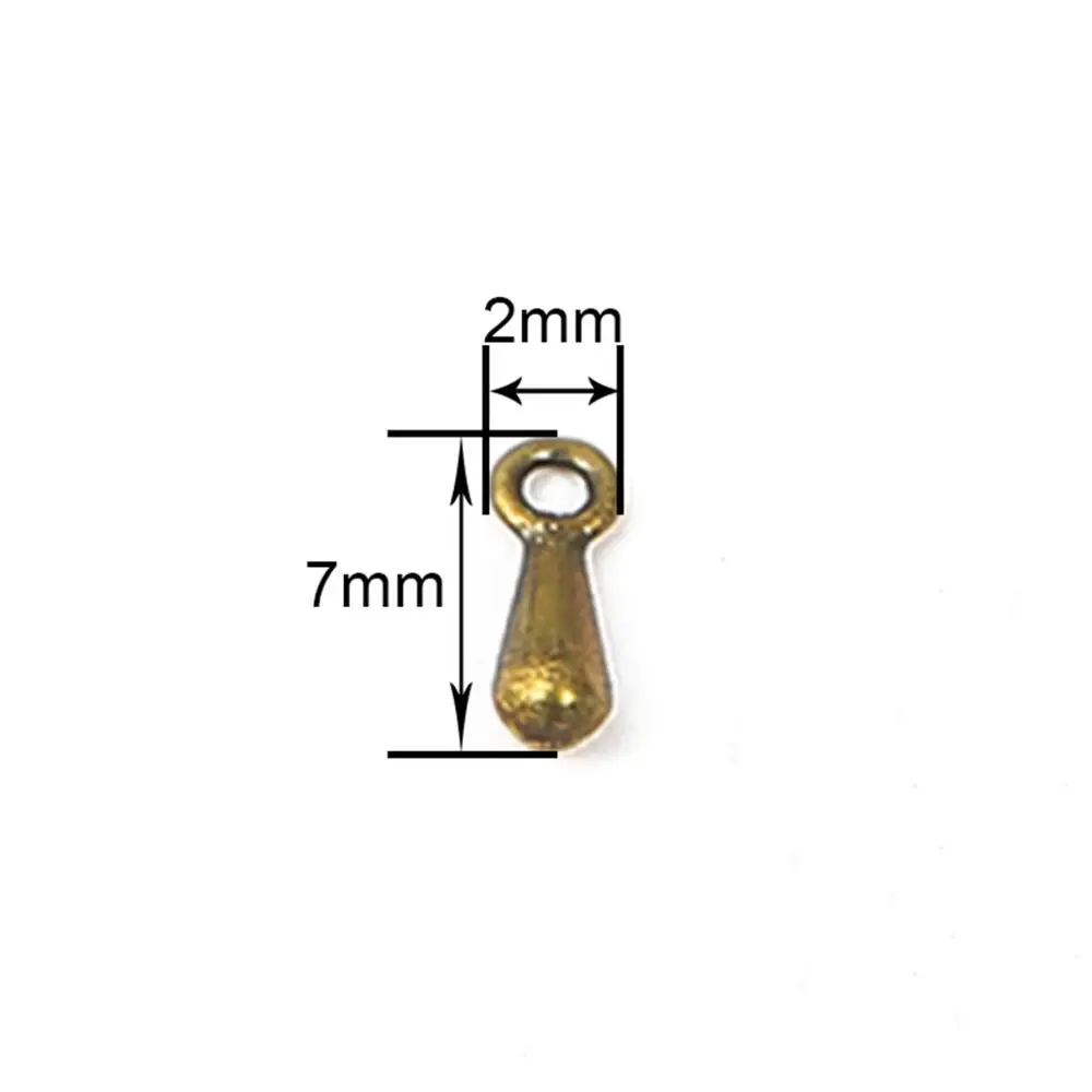 100 шт./лот 2*7 мм медные капли воды для ожерелья и браслета обжимные концы удлиненные удлинительные цепочки DIY Изготовление ювелирных изделий