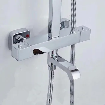 

Chrome Thermostatic shower tap Bathroom Bath Shower Faucet Water Control Valve Wall Mounted Thermostatic Valve Mixer Faucet Tap