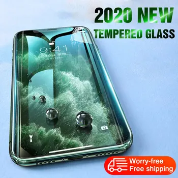 

New 2020 Curved Tempered Protective Glass On For iphone SE 2020 11 Pro Xs X XR Screen Protector Glass on iphone 11 6 7 8 Plus