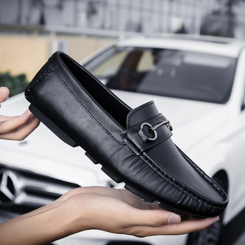 

Handmade Genuine Leather Mens Shoes Casual Luxury Brand Men Loafers Breathable Driving Shoes Fashion Slip on Moccasins Men