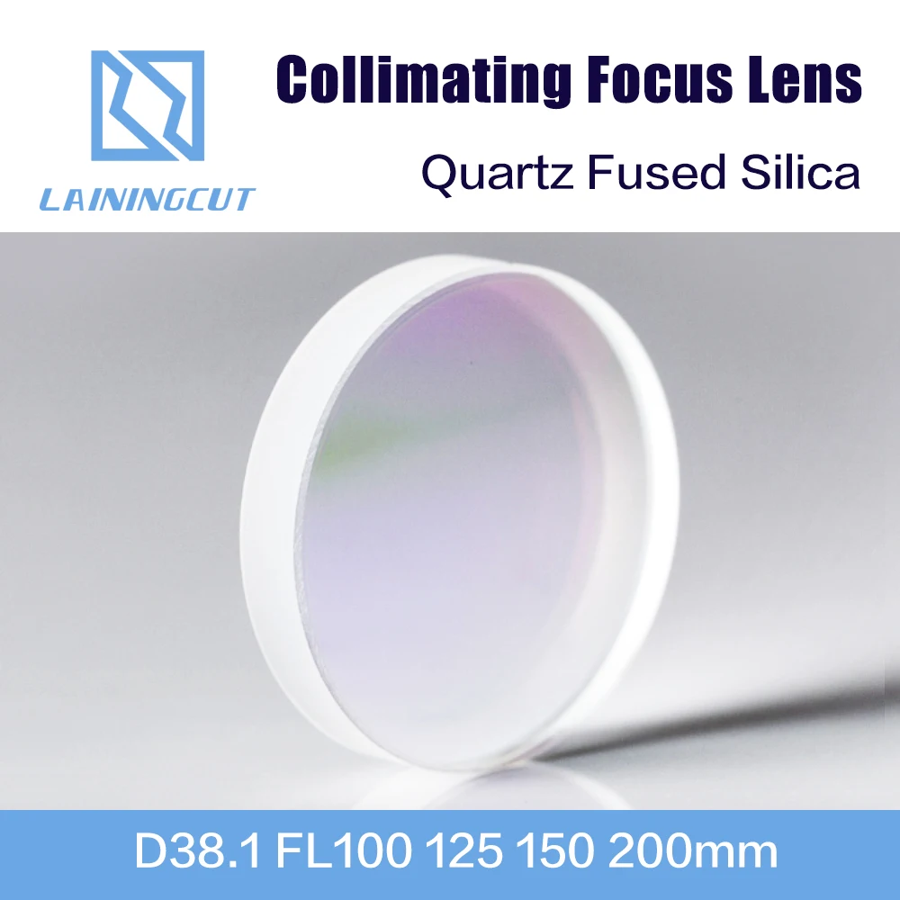 Spherical Collimating Focusing Lens D38.1 F100 125 150 200 Quartz Fused Silica for High Energy Precitec Fiber Laser cutting