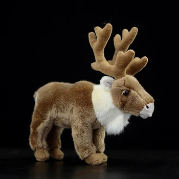 

Real Life Peary Caribou Plush Toy Lifelike Standing Mini Reindeer Soft Toy Wild Animal Stuffed Toys Gifts For Kids