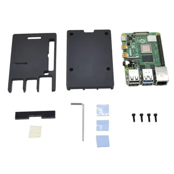 

1Set Metal Aluminum Alloy Case Protective Cover Shell Black Enclosure for Raspberry Pi 4 Model B