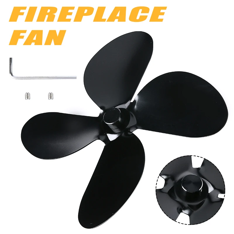 

1Pcs Aluminum Alloy 4 Blade for Heat Powered Wood Stove Fan Wood Log Burner Fireplace Home Eco Fan Practical