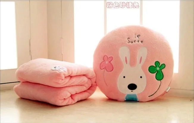

Genuine Multi-functional Cartoon Coral Velvet Le Sucre Airable Cover Summer Blanket Pillow Cushion