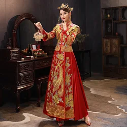 Size 6XL 2022 Modern Cheongsam Red Qipao Long Traditional Chinese Wedding Dress Oriental Style Dresses China Clothing Store