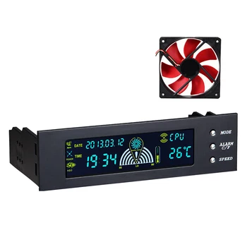 

PC Computer Optical Drive Bit 5.25inch Fan Controller 3 Fan Speed Temperature Sensor Regulator LCD Digital Display