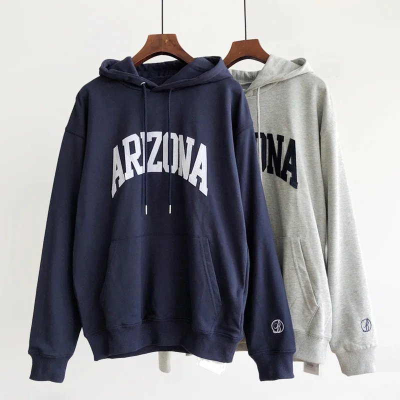 

Women's Letters Patch Sweatshirt Loose Leisure Sports Autumn Students Cotton Pullover Hoodie Female