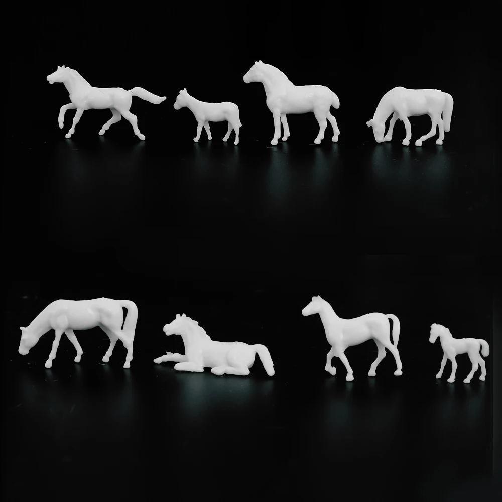 Модель лошади Неокрашенная в масштабе 1:87 100 шт.|scale models|ho scale modelho |